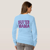 Super Mama Stylish Floral Typografie T-Shirt (Schwarz voll)