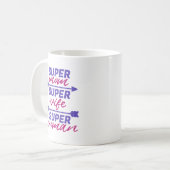 Super Mama, Super Ehefrau, Super Frau Kaffeetasse (Vorderseite Links)