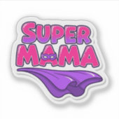 Super Mama Superhelden-Mama Cape Aufkleber (Vorderseite)