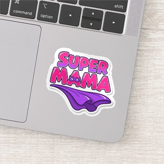 Super Mama Superhelden-Mama Cape Aufkleber (Detail)