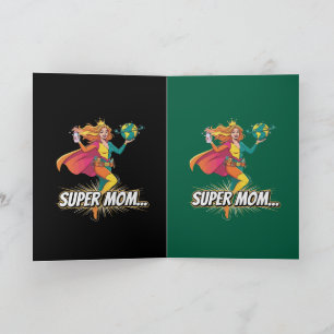 Super Mama Superheldin Muttertag Karte