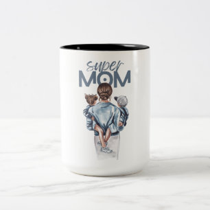 Super-MAMA-Tasse für Geschenke von Eltern Zweifarbige Tasse