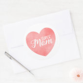 Super-Mama-Text in rosa gestrichenem Herzen Runder Aufkleber (Umschlag)