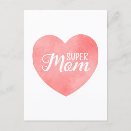 Super Mama Text in rosa Herz, Mutter Tagesdesign Postkarte