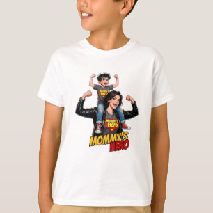 Super-Mama- und Tochter-Cartoon-Illustration T-Shirt