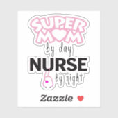 Super Mama von Day Nurse by Night Aufkleber (Blatt)