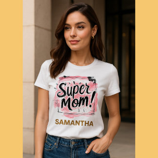 Super-Mama-Wasserfarbe & Skizze – Bestes Muttertag Tri-Blend Shirt