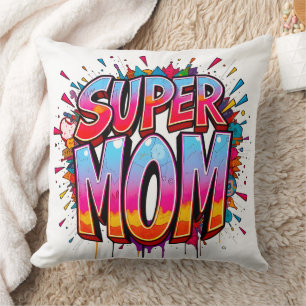 Super Mama Zitat Muttertag Graffiti Kissen