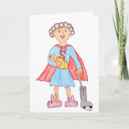 Super-Mama zum Muttertag Karte (Vorderseite)