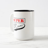 Super Mama Zweifarbige Tasse (Vorderseite Links)