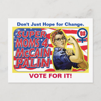 Super-Mamas für McCain Palin Postkarte