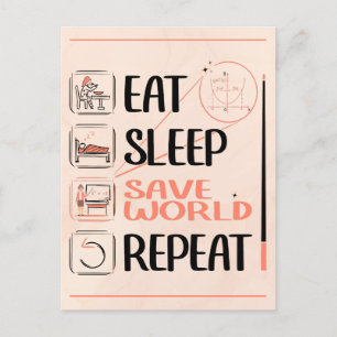 Super Mathe Teacher Rette die Welt. Vielen Dank fü Postkarte