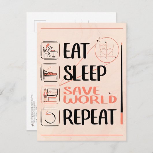 Super Mathe Teacher Rette die Welt. Vielen Dank fü Postkarte (Vorne/Hinten)