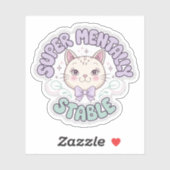 Super Mentally Stable Ironic Cat Vinyl Aufkleber (Blatt)