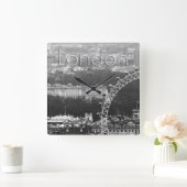 Super! Millennium Wheel London Quadratische Wanduhr (Zuhause)