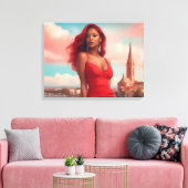Super Model Leinwanddruck gespannt (Insitu (Wohnzimmer))