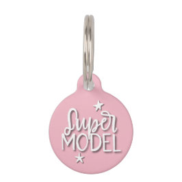 Super Model Pink Typografy Dog Haustiermarke