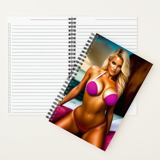 Super Modell posieren in Bikini Fantasy Notebook Notizblock (Innen)