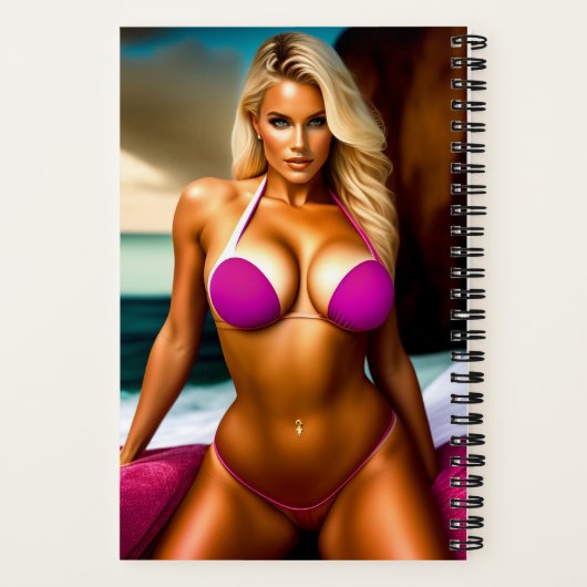 Super Modell posieren in Bikini Fantasy Notebook Notizblock (Rückseite)