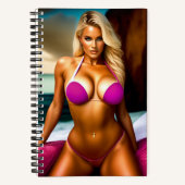 Super Modell posieren in Bikini Fantasy Notebook Notizblock (Vorderseite)