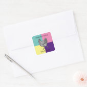 Super moderne bunt Farm Ei Karton Quadratischer Aufkleber (Umschlag)