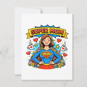 Super Mom: Die florale Superheldin Karte