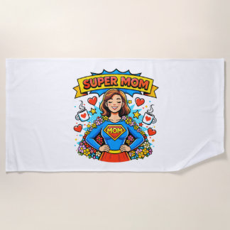 Super Mom: Die florale Superheldin Strandtuch
