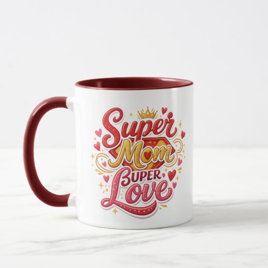 Super Mom Mug Gift Cute Design Tasse (Links)