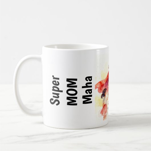 Super Mom My Everyday Hero Watercolor-personal Mug Kaffeetasse (Links)