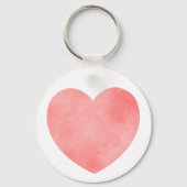 Super Mom Text in rosa Wasserfarbenherz Schlüsselanhänger (Rückseite)