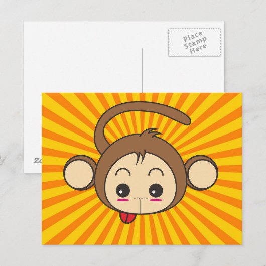 Super Monkey Face Postkarte (Vorne/Hinten)