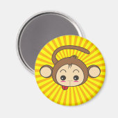 Super Monkey Gesicht auf Sunburst Hintergrund Magnet (Vorderseite/Rückseite)