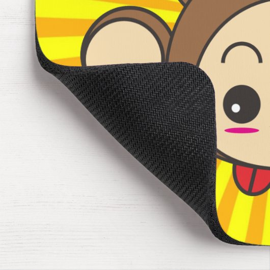 Super Monkey Gesicht auf Sunburst Hintergrund Mousepad (Ecke)
