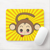 Super Monkey Gesicht auf Sunburst Hintergrund Mousepad (Mit Mouse)
