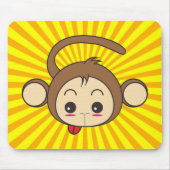 Super Monkey Gesicht auf Sunburst Hintergrund Mousepad (Vorne)