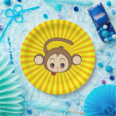 Super Monkey Gesicht auf Sunburst Hintergrund Pappteller (Party)