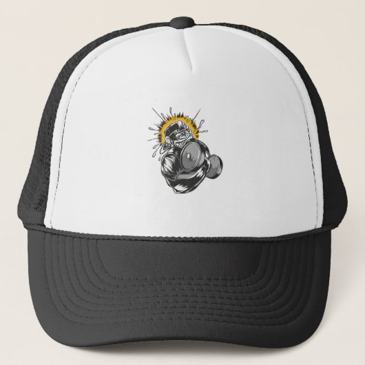 Super Monkey Gym Design Truckerkappe (Vorderseite)
