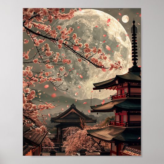 Super Moon in Tokio, Japan Poster (Vorne)