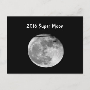 Super Moon mit Flugzeug Passend/Anpassbar! Postkarte