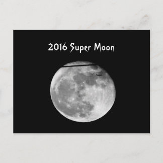 Super Moon mit Flugzeug Passend/Anpassbar! Postkarte