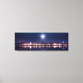 Super Moon steigt über Kings Lynns Nachthafen Leinwanddruck