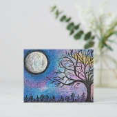 Super Moon & Tree Landschaft Postkarte (Stehend Vorderseite)