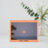 Super Moon über Ozean Postkarte (Stehend Vorderseite)