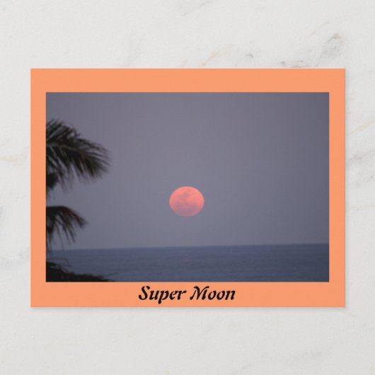 Super Moon über Ozean Postkarte (Vorderseite)