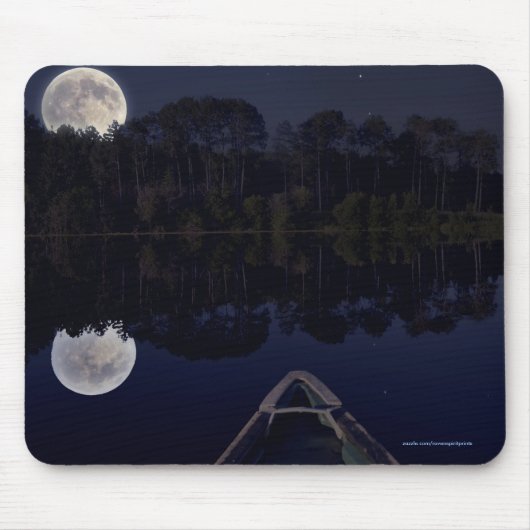 Super Moon über See von Canoe Late at the Night Mousepad (Vorne)