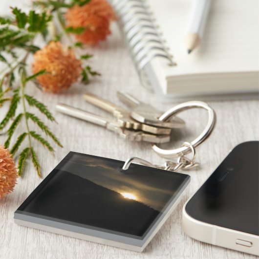 Super Moon über Washington Mountain Schlüsselanhänger (Vorderseite rechts)