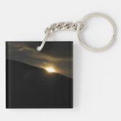 Super Moon über Washington Mountain Schlüsselanhänger (Rückseite)