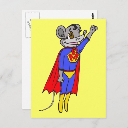 Super Mouse Postkarte (Vorne/Hinten)