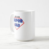 Super müde Super Papa Väter Tagesgeschenk Kaffeetasse (Vorderseite Links)