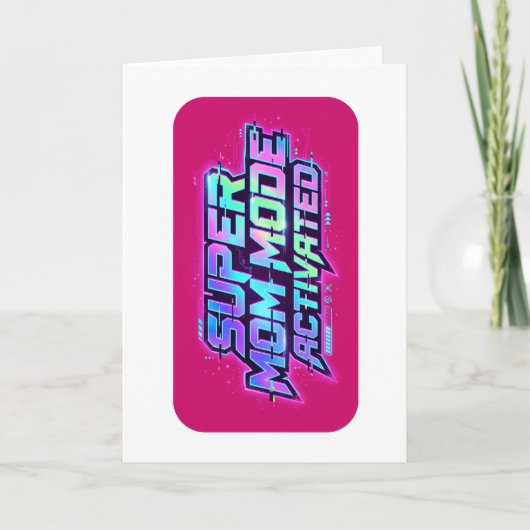 Super-Mutter-Modus aktiviert Retro-Glitch-Text Karte (Vorderseite)